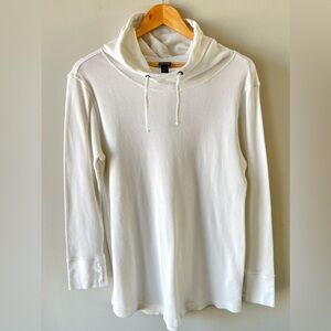 Patagonia Hooded Waffle Mock Neck Tunic Cream/White Women's XL - Sustainable